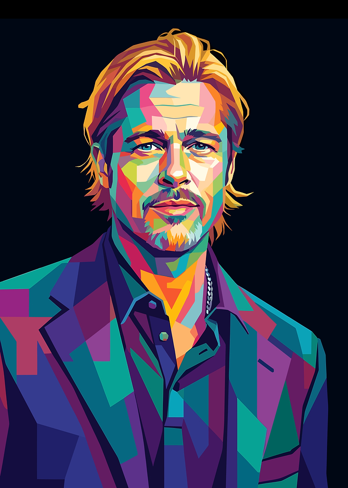 Brad Pitt Pop Art Portrait