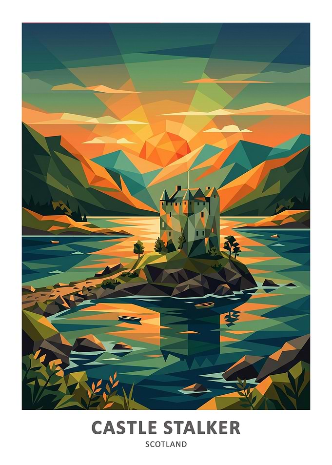 Castle Stalker Scotland Geometric Art