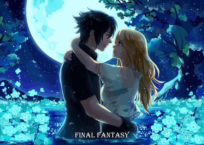Final Fantasy Couple Under the Moon poster