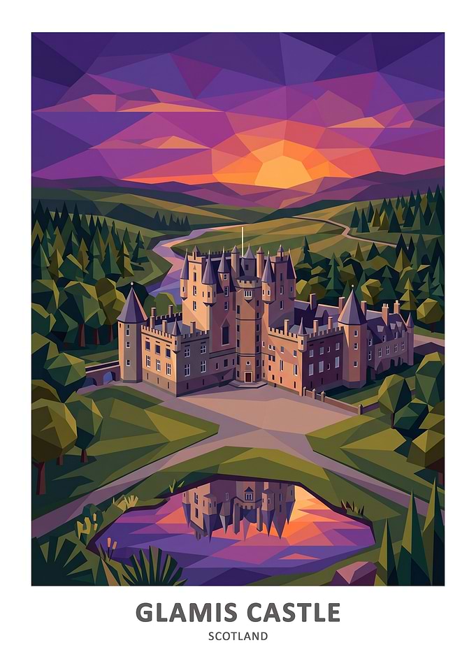 Glamis Castle at Sunset