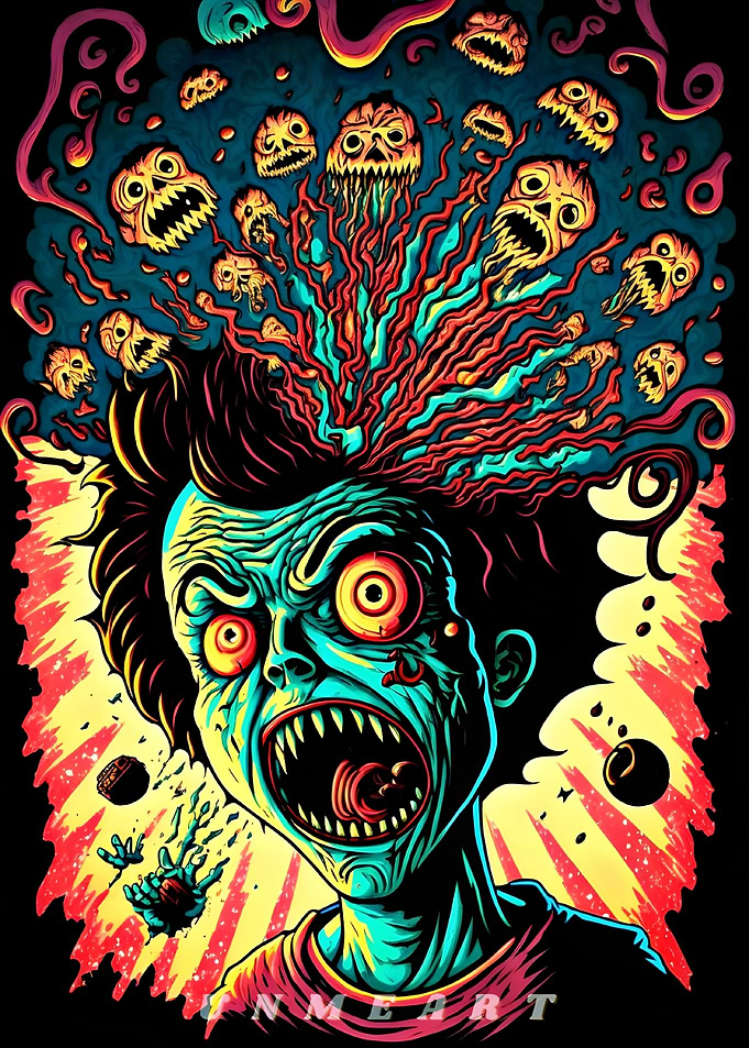 Horror Character with Exploding Head