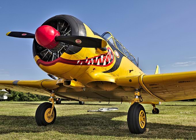 Yellow WWII Era Fighter Plane