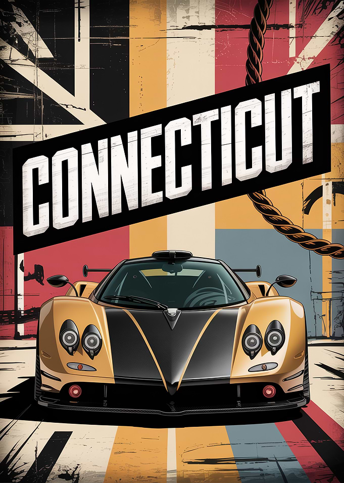 Connecticut Sports Car Poster