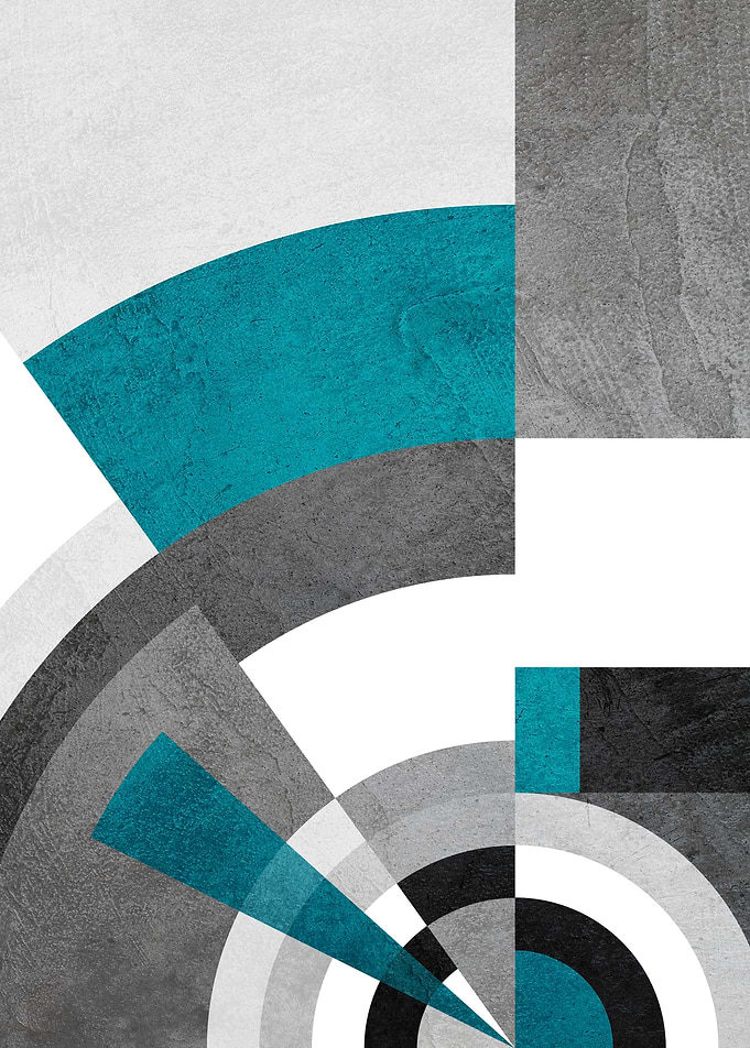 Abstract Geometric Teal and Gray Design