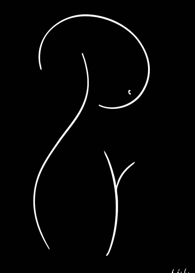 Minimalist Line Art of Female Torso