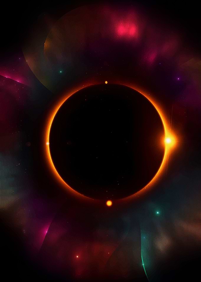 Solar Eclipse in Cosmic Nebula