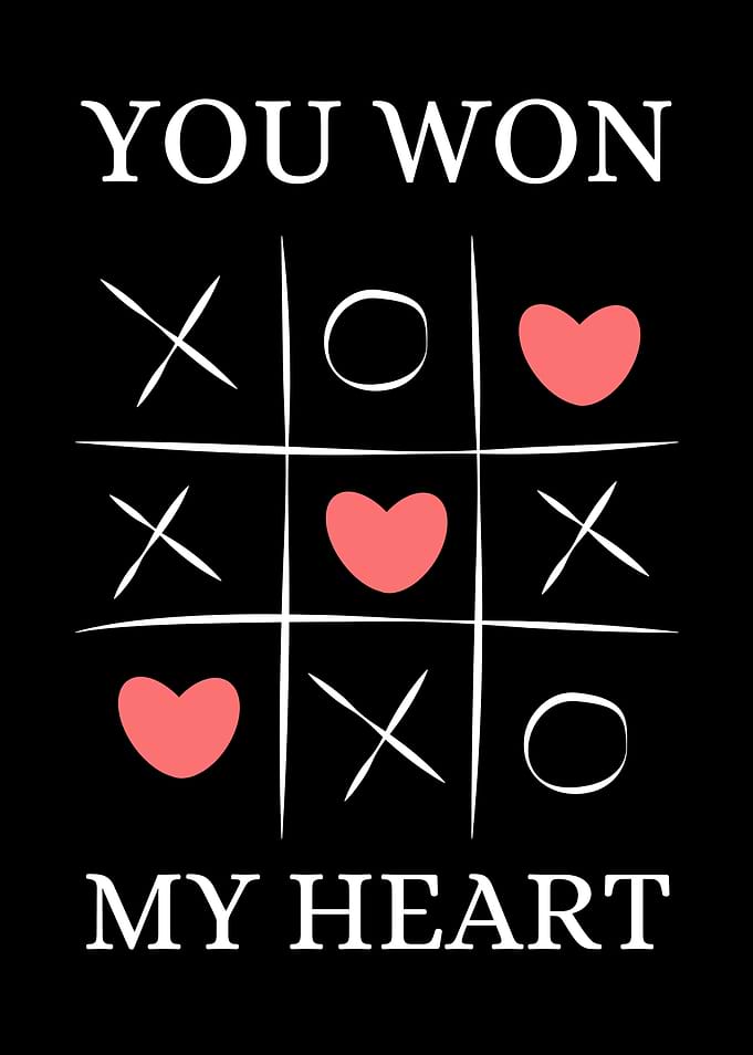 You Won My Heart Tic Tac Toe