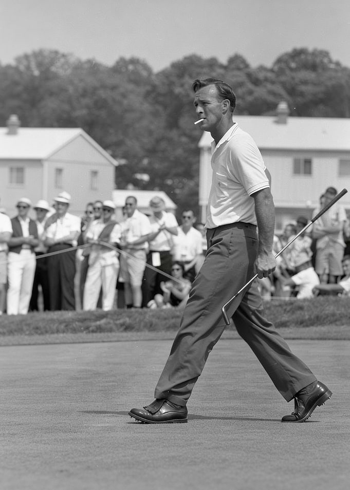 Golfer Arnold Palmer with a cigarette