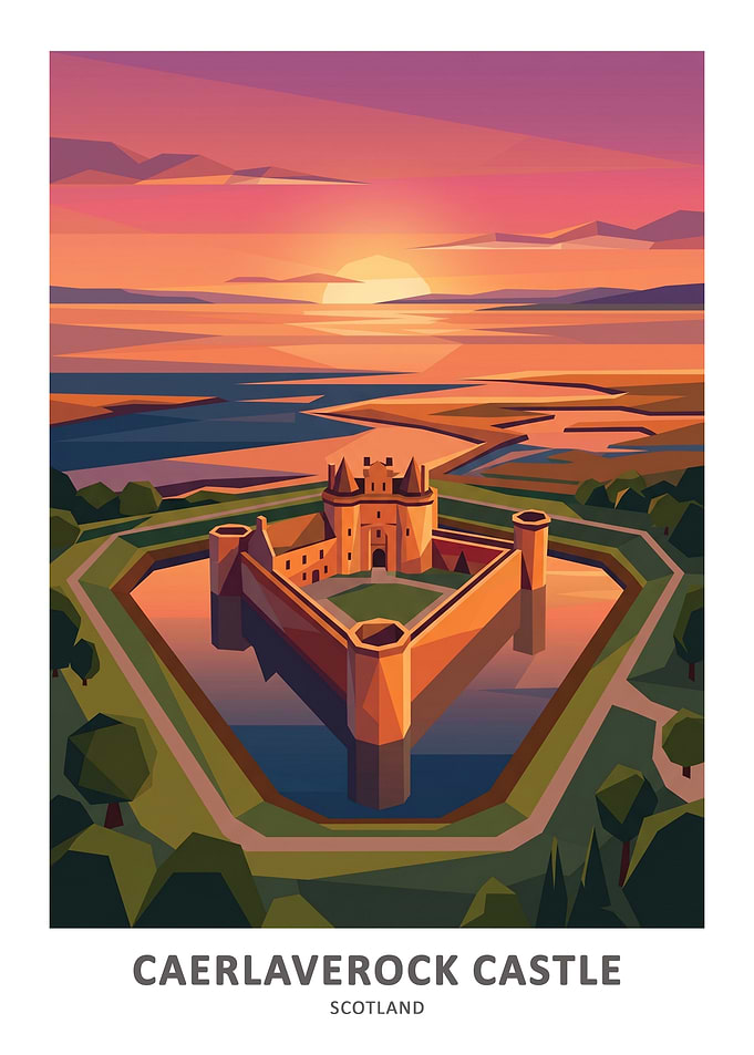 Caerlaverock Castle at Sunset