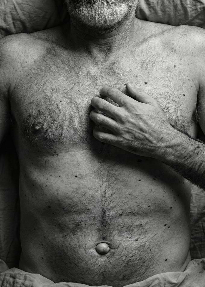 Man Hand On Hairy Chest