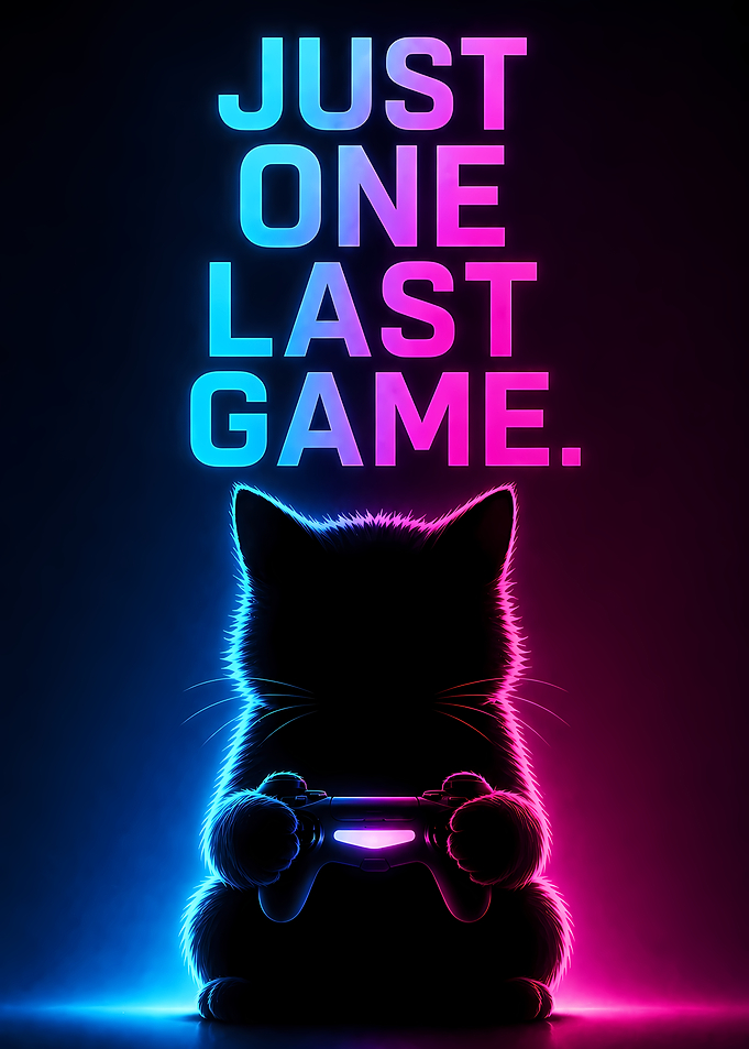 Cat Gamer Neon Lights