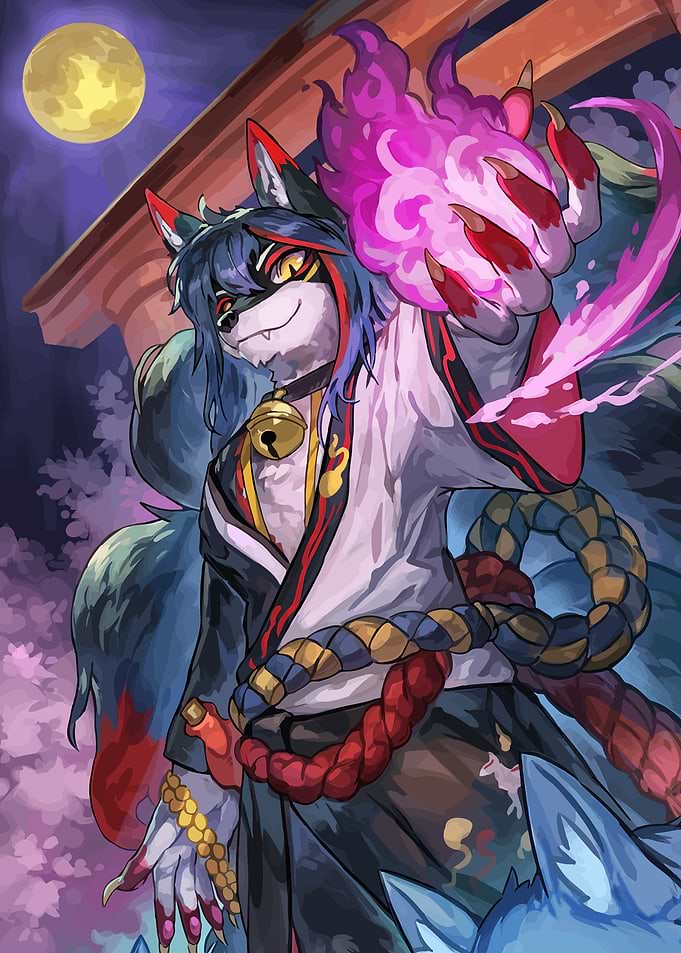 Mysterious Fox Spirit with Fiery Aura