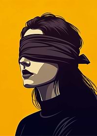 Blindfolded Woman in Black