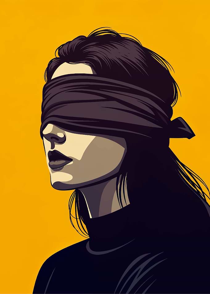 Blindfolded Woman in Black