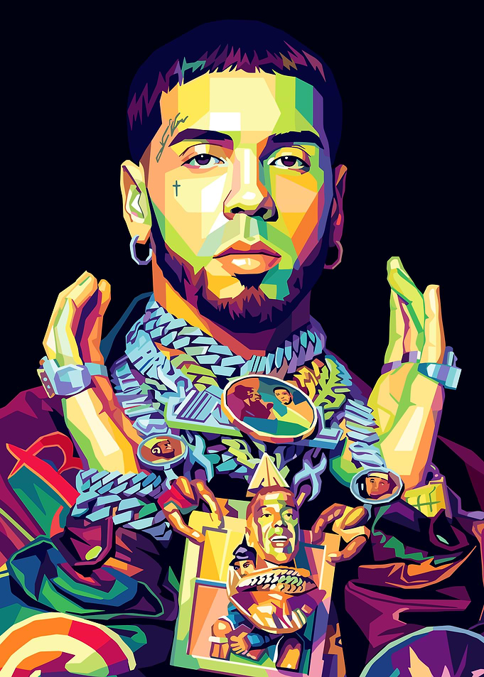 Anuel AA Pop Art Portrait
