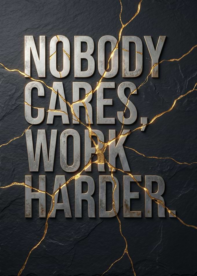Nobody Cares Work Harder Motivational Text