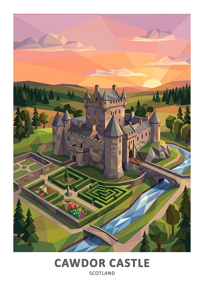 Cawdor Castle Scotland Illustration
