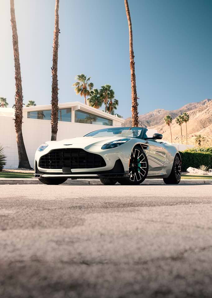 White Aston Martin Convertible in Palm Springs