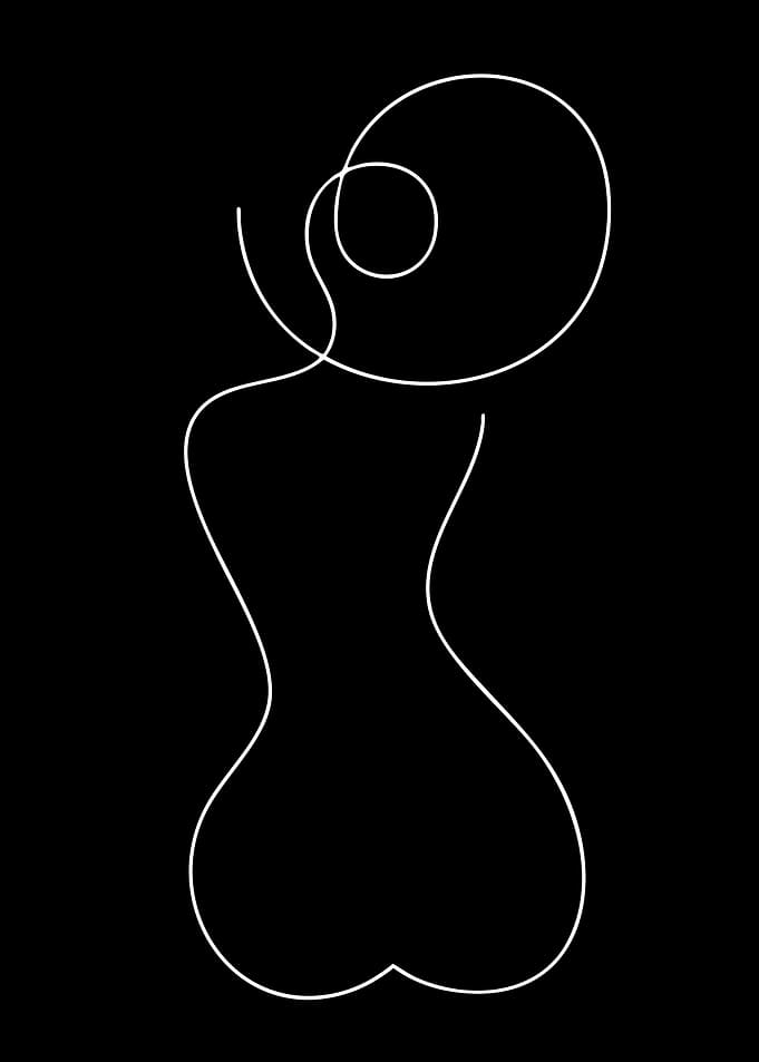 Minimalist Line Art of a Woman's Silhouette