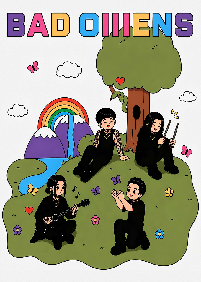 Bad Omens Band Illustration