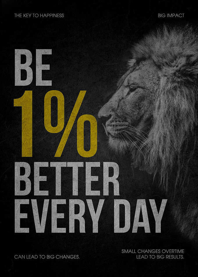 Lion Be 1% Better Every Day Poster