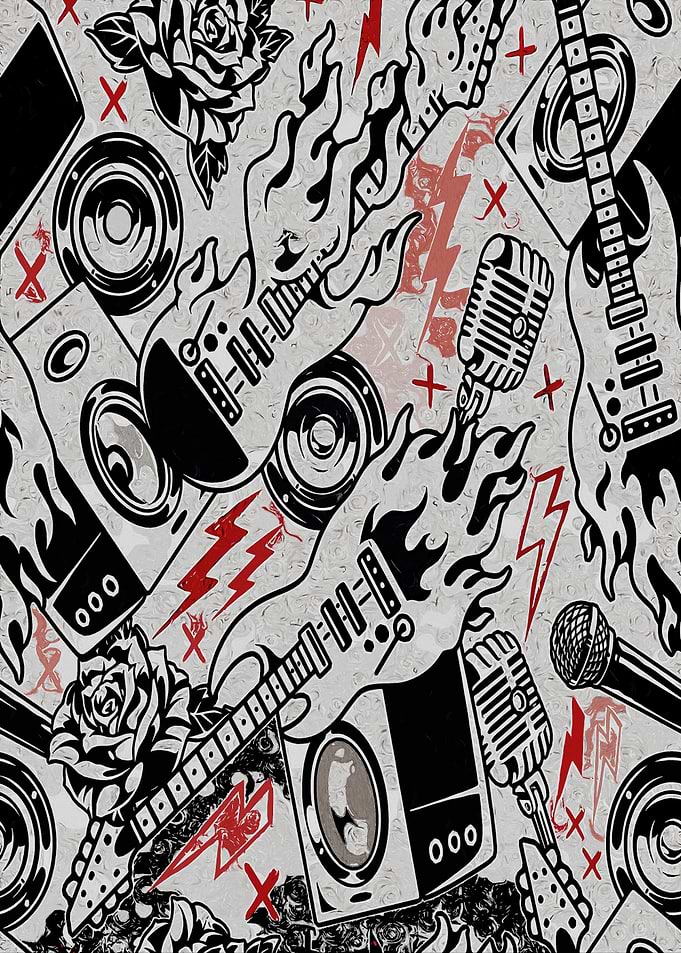 Rock and Roll Music Theme Pattern