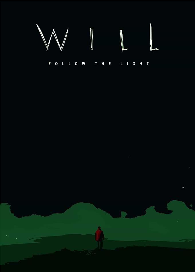 Will Follows The Light in Dark Landscape