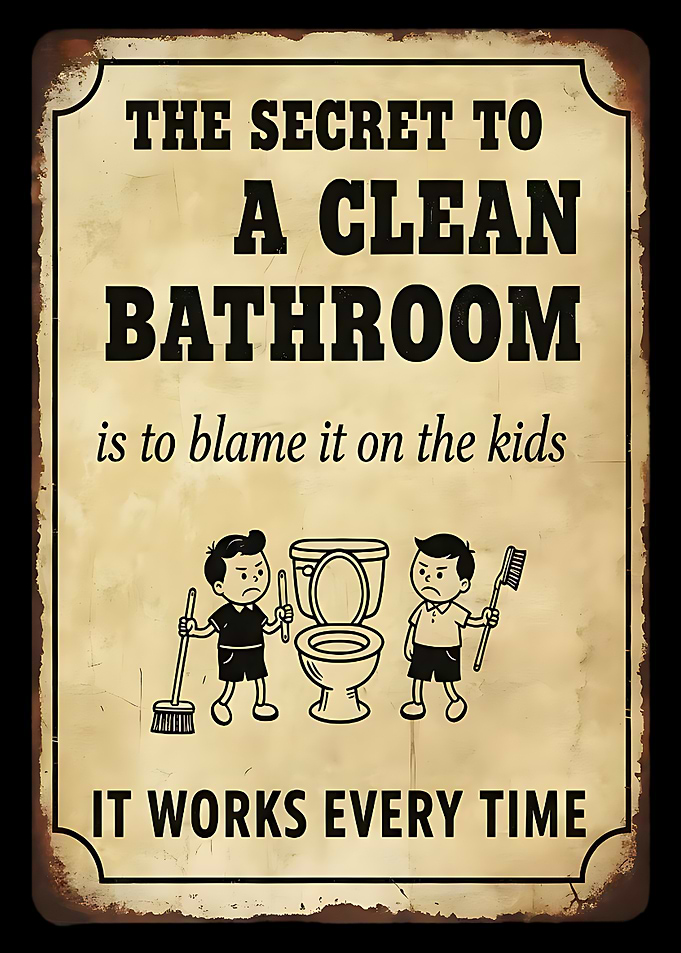 Funny Bathroom Secret Sign