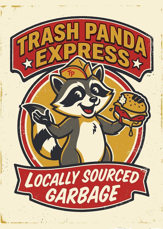 Trash Panda Express Raccoon with Burger