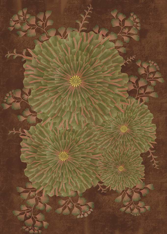 Floral Arrangement on Textured Background
