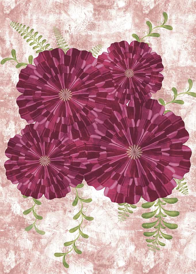 Floral Arrangement with Pink Background