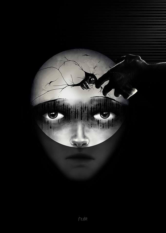 FEAR: The Fragmented Psyche - Dark Surreal Portrait