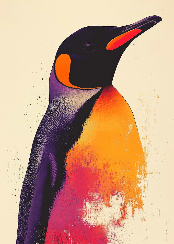 Vibrant Penguin Portrait