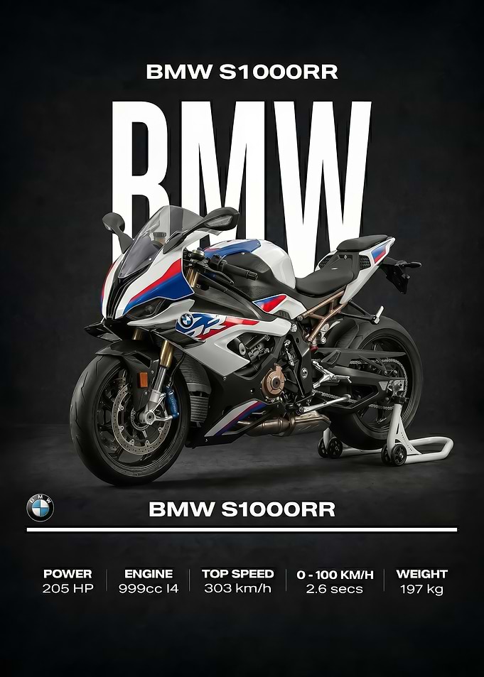 BMW S1000RR Motorcycle Specs poster