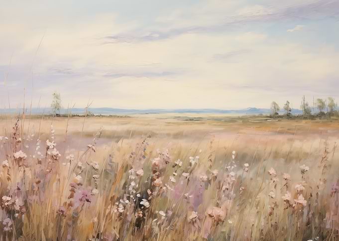 Impressionistic Meadow Landscape