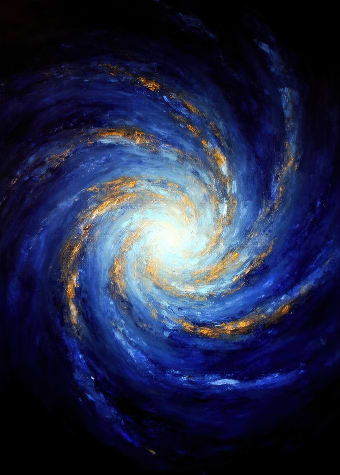 Primal Galaxy Formation | Epic Spiral Cosmic Abstract | Sci-Fi Metal Print