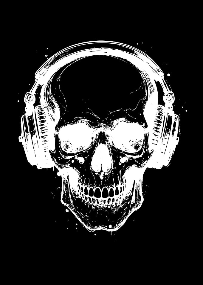 Skull with Headphones