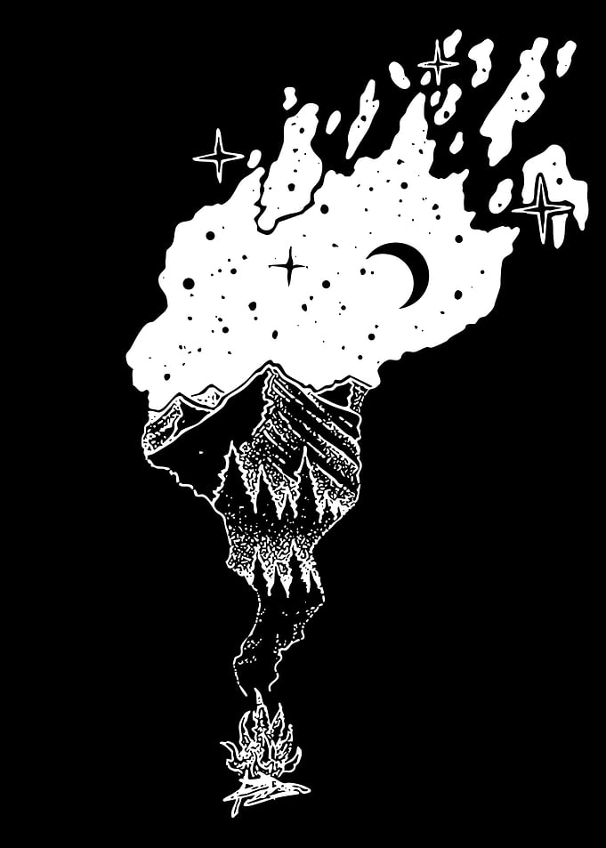 Campfire Smoke Transforms into Night Sky