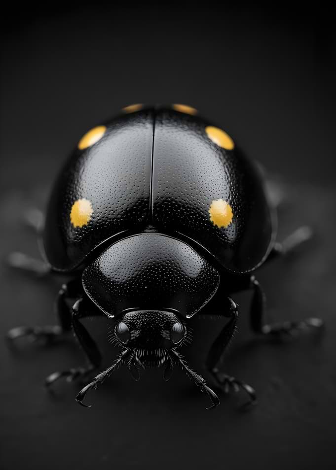Black Ladybug with Yellow Spots