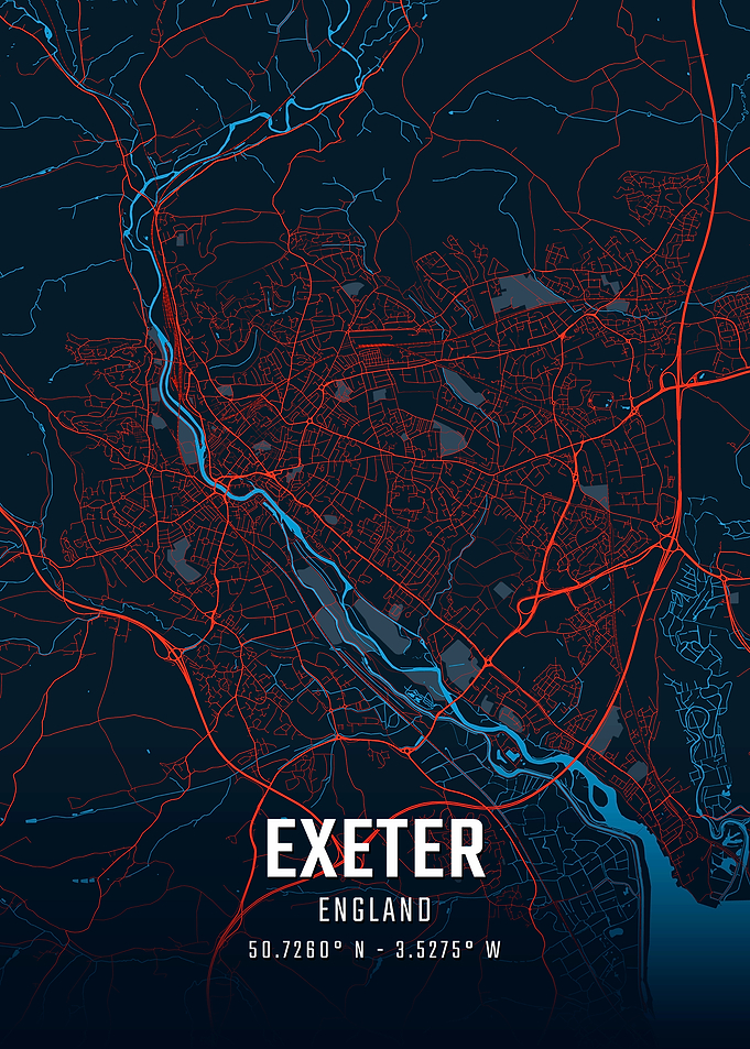 Exeter England City Map