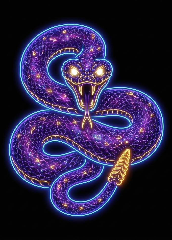 Neon Cosmic Snake