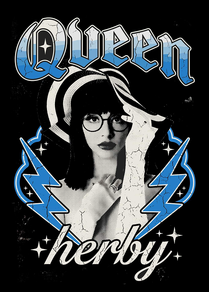 Qveen Herby Retro Lightning Bolt Design