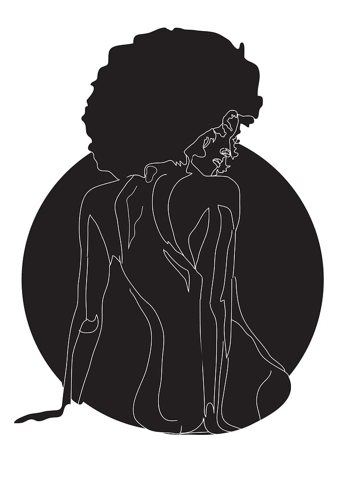 Silhouette of Woman with Afro