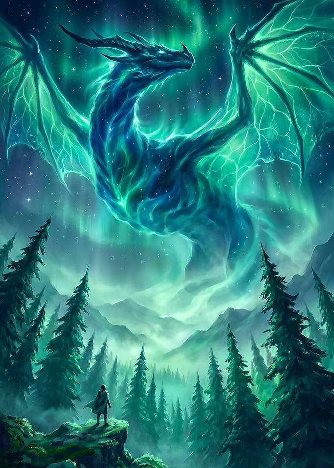 Dragon in the Northern Lights