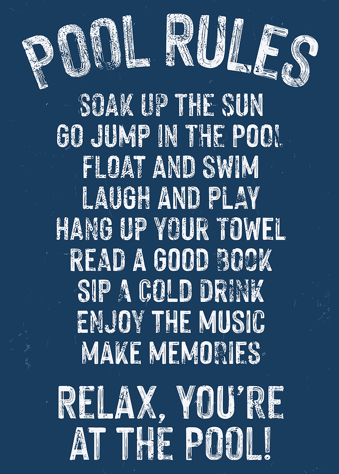 Pool Rules Poster, Vintage Pool Sign Wall Art, Funny Summer Relax Quote Print