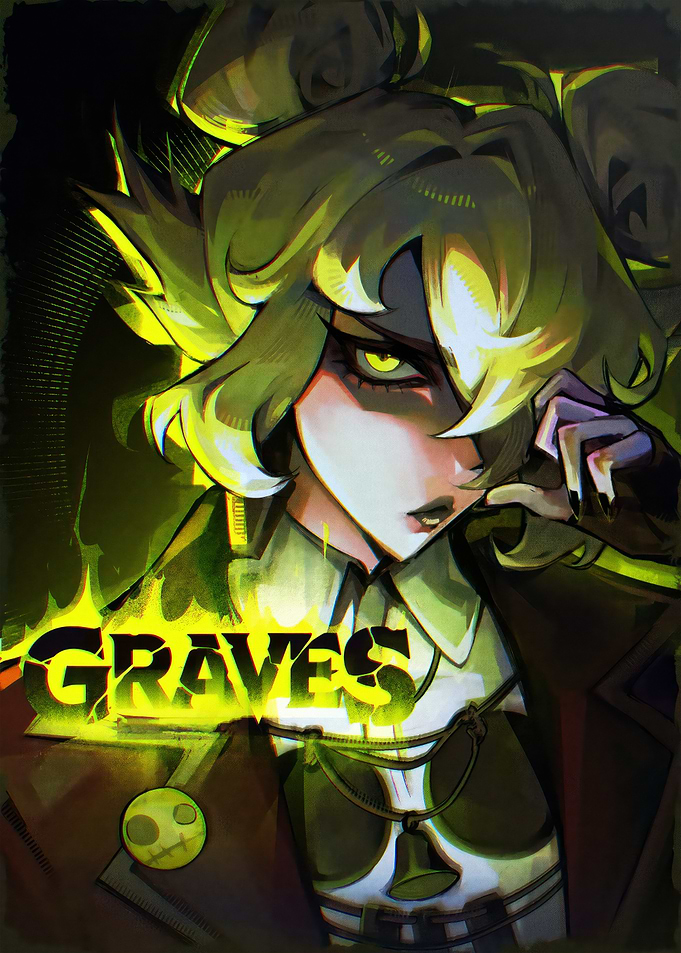 Graves Anime Character Portrait Deadlock Game Poster