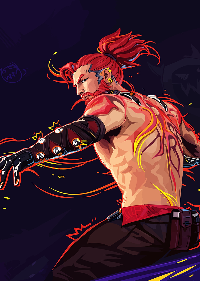 Fiery Warrior with Red Hair