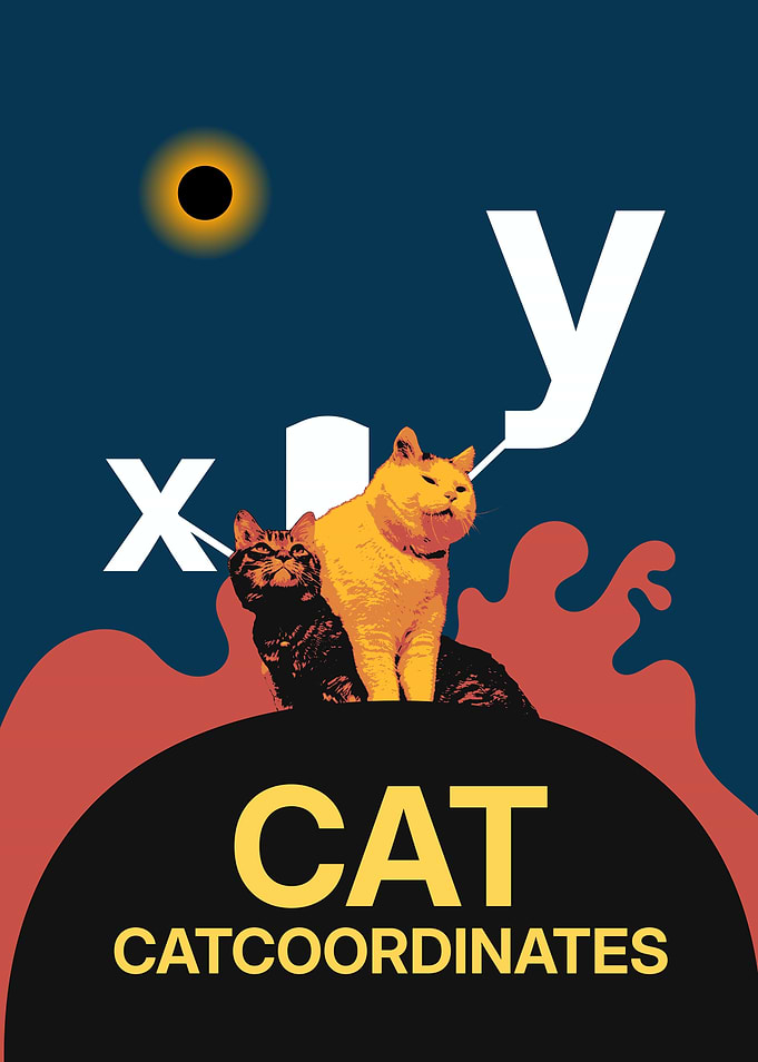 Two Cats with Text and Eclipse