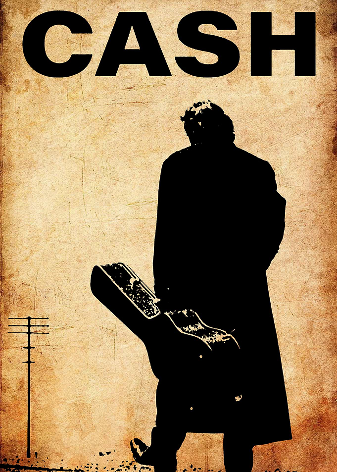 Johnny Cash Silhouette Poster
