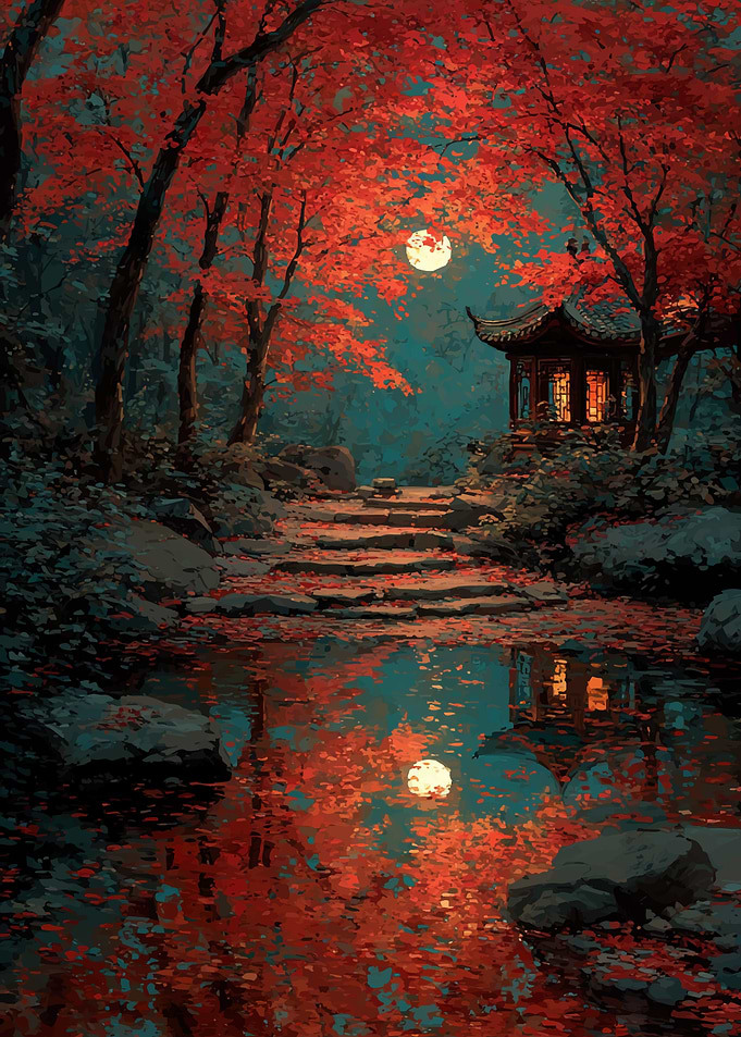 Autumn Pagoda Reflection
